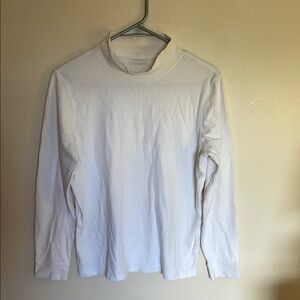 Women’s L.L Bean White Turtleneck Long Sleeve size Medium 100% Cotton